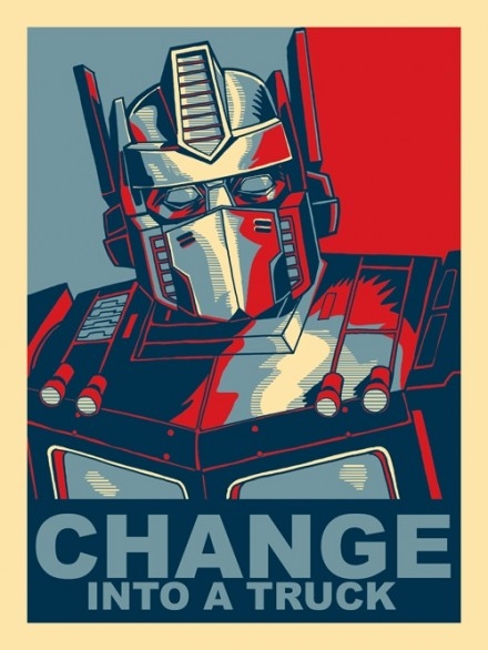 Funny picture #19 tags: optimus prime transformers change obama poster