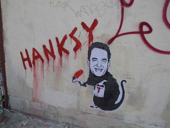 IRTI - funny picture 1276 - tags banksy tomhanks hanksy graffiti art