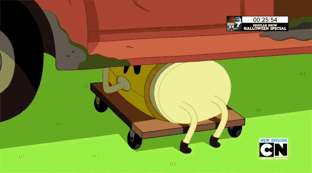 IRTI - funny GIF #5670 - tags: adventure time fixing truck thumbs up thumb