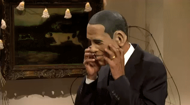 IRTI - funny GIF #4418 - tags: obama wearing obama mask taking off