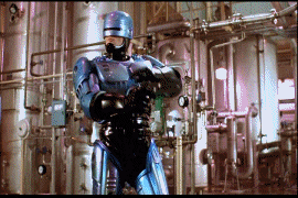 IRTI - funny GIF #5189 - tags: original robocop shooting without looking