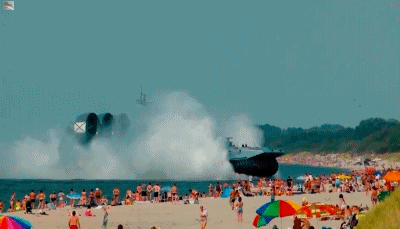 IRTI - funny GIF #5078 - tags: russia giant hover craft landing beach