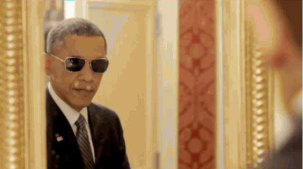 IRTI - funny GIF #8706 - tags: obama sunglasses shades mirror pointing