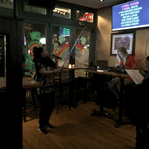 IRTI - funny GIF #8908 - tags: selfie stick karaoke dancing on her own girl